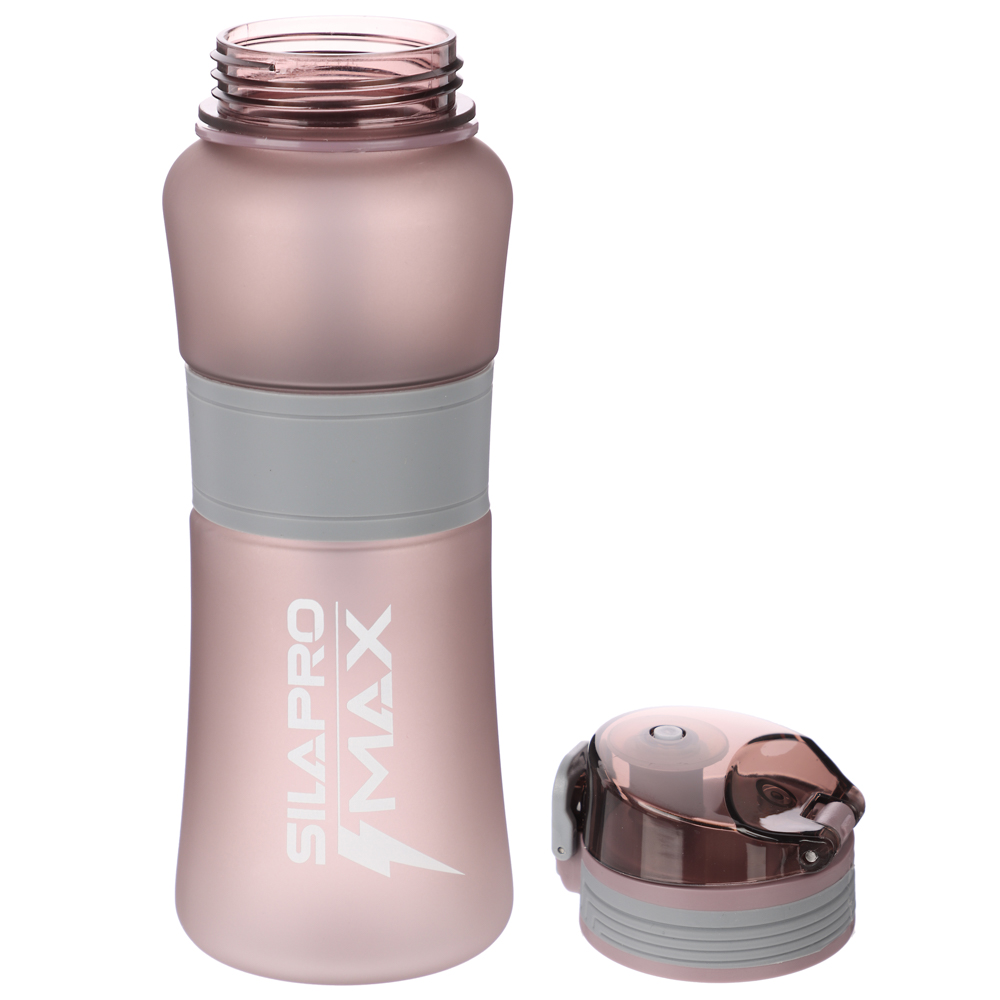 SILAPRO MAX Бутылка спортивная с замком, ELDERBERRY-ULTIMATE GREY, 600мл, РС, силикон - #5