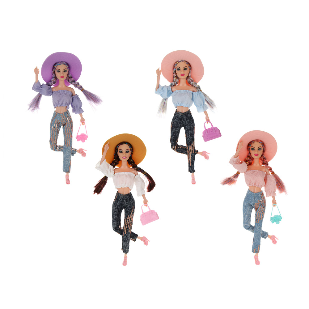 Кукла шарнирная в шляпке, 29 см, пластик, PVC, PP, тм ИГРОЛЕНД - #2