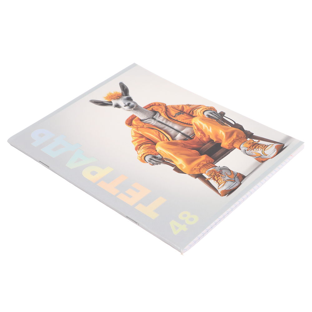 ClipStudio Тетрадь 48л. в клетку, офсет, обл. мел.картон, скрепка, выб лак, "Звери в креслах" 4 диз. - #7