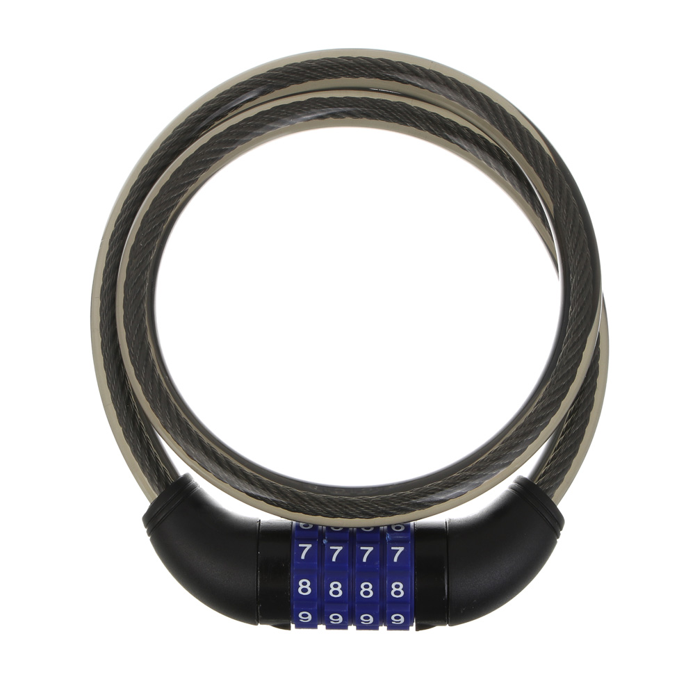 Замок велосипедный тм BY SPORT, противоугонный, тросовый, кодовый, 800х12мм, металл, пластик, черный - #6