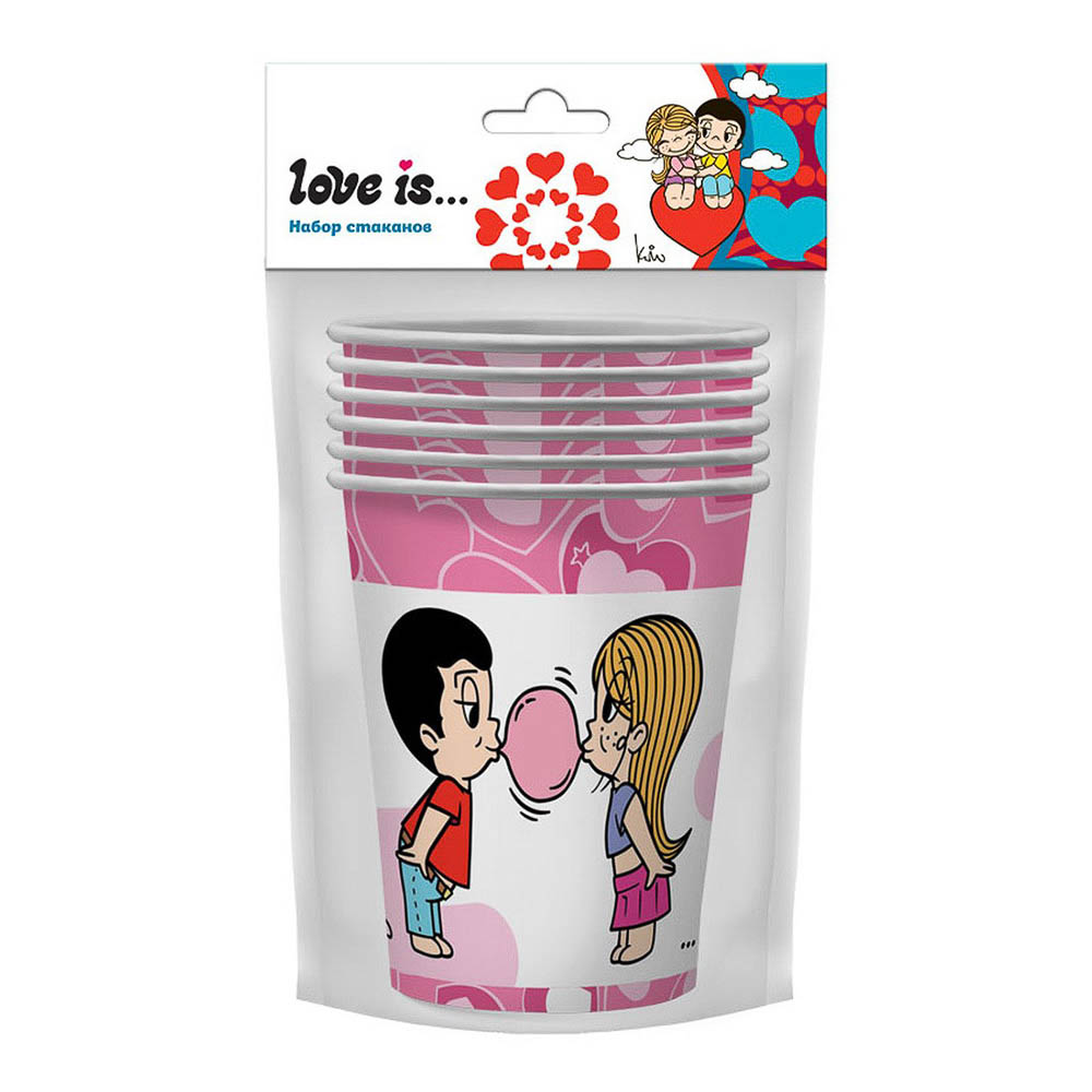 Love is…Набор бумажных стаканов, 6 шт*250 мл - #1