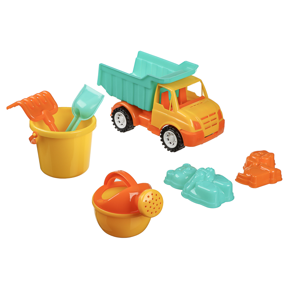 Набор для игр в песке "Машинка-грузовик", ИГРОЛЕНД, 7 предметов, пластик, для детей 3+ - #12