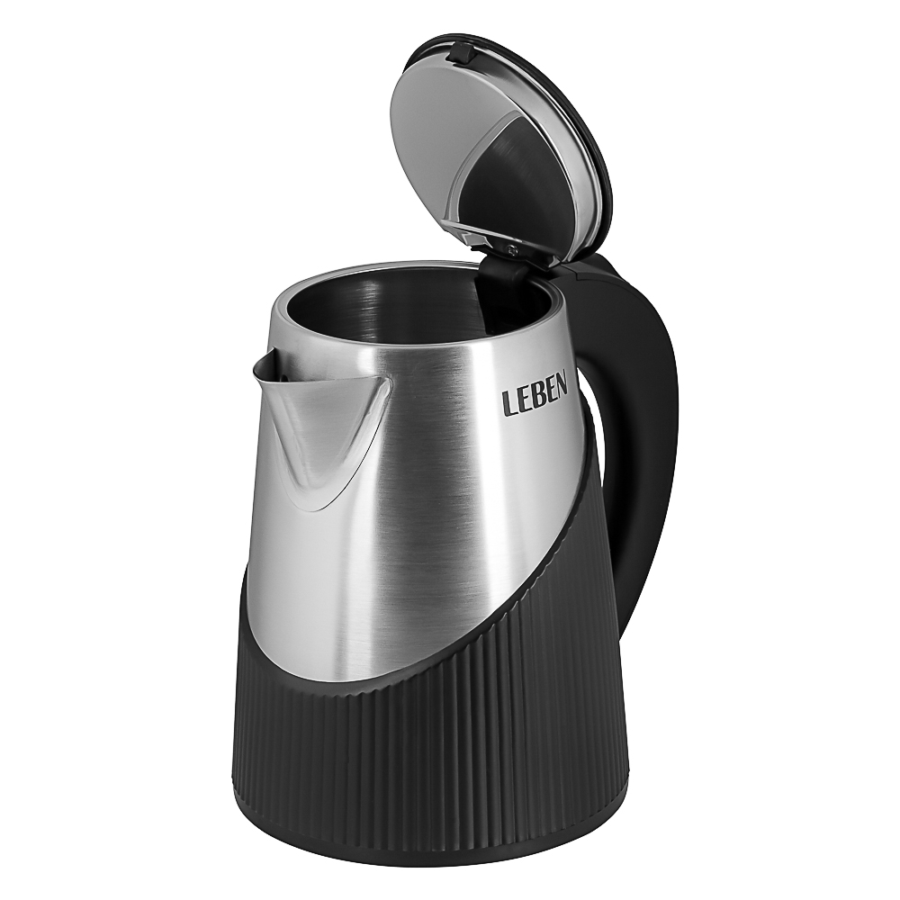 LEBEN Чайник электрический 1,8л нерж сталь+пластик - #3