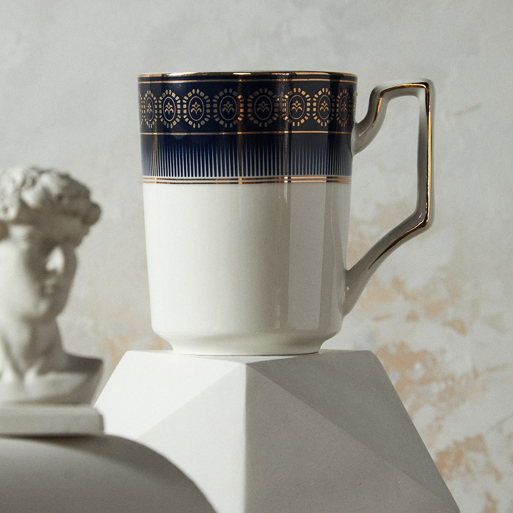 MILLIMI Элеганза Кружка 400мл, костяной фарфор, синий - #4
