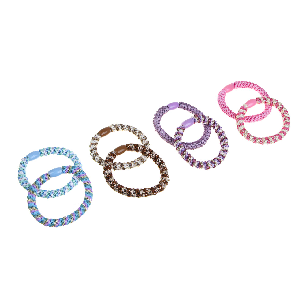 ЮНИLOOK Резинки детские для волос 2шт, полиэстер, 5,5см, 4 сочетания цветов #2 - #1