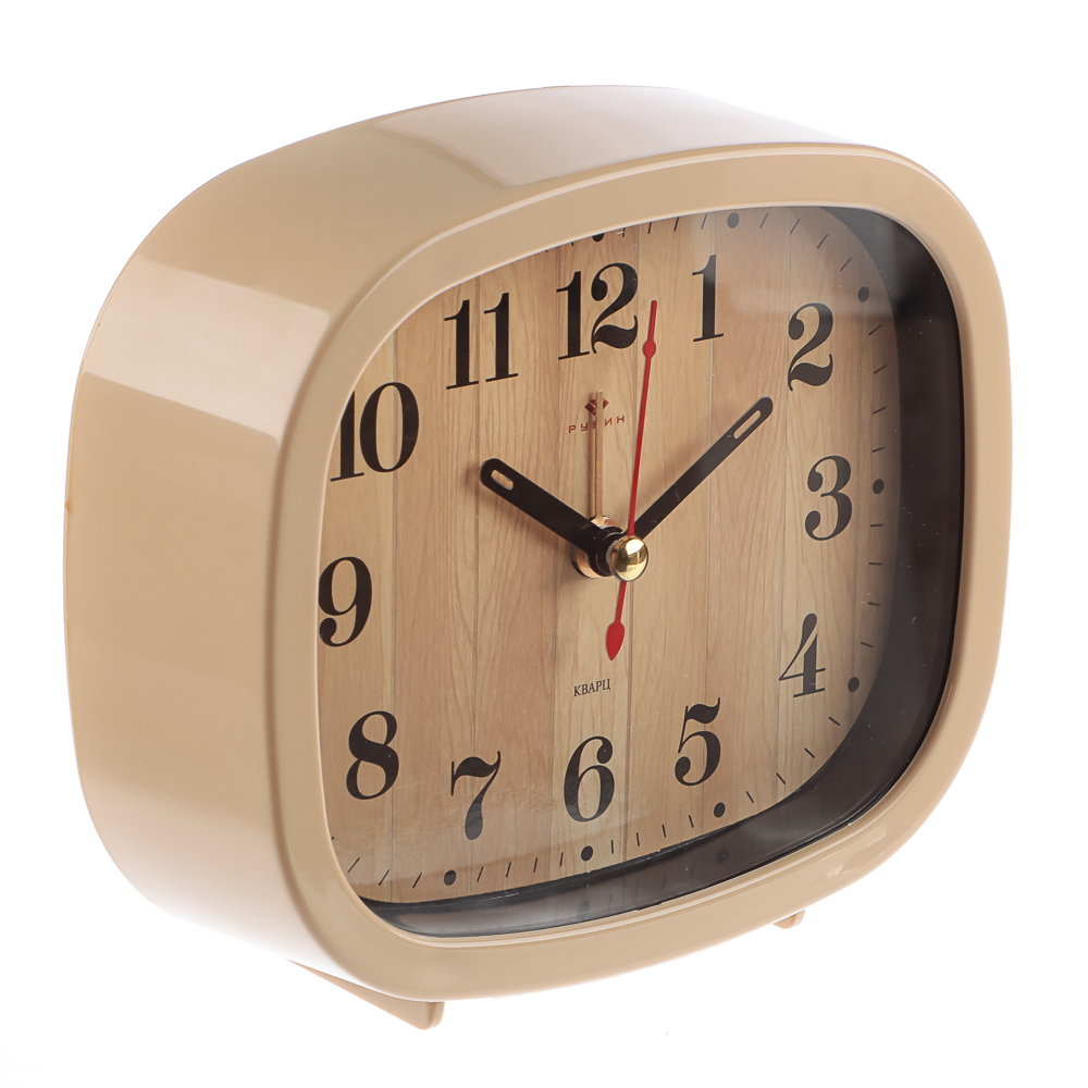 Будильник кварц, корпус бежевый "Дерево", арт.В5-005 - #2