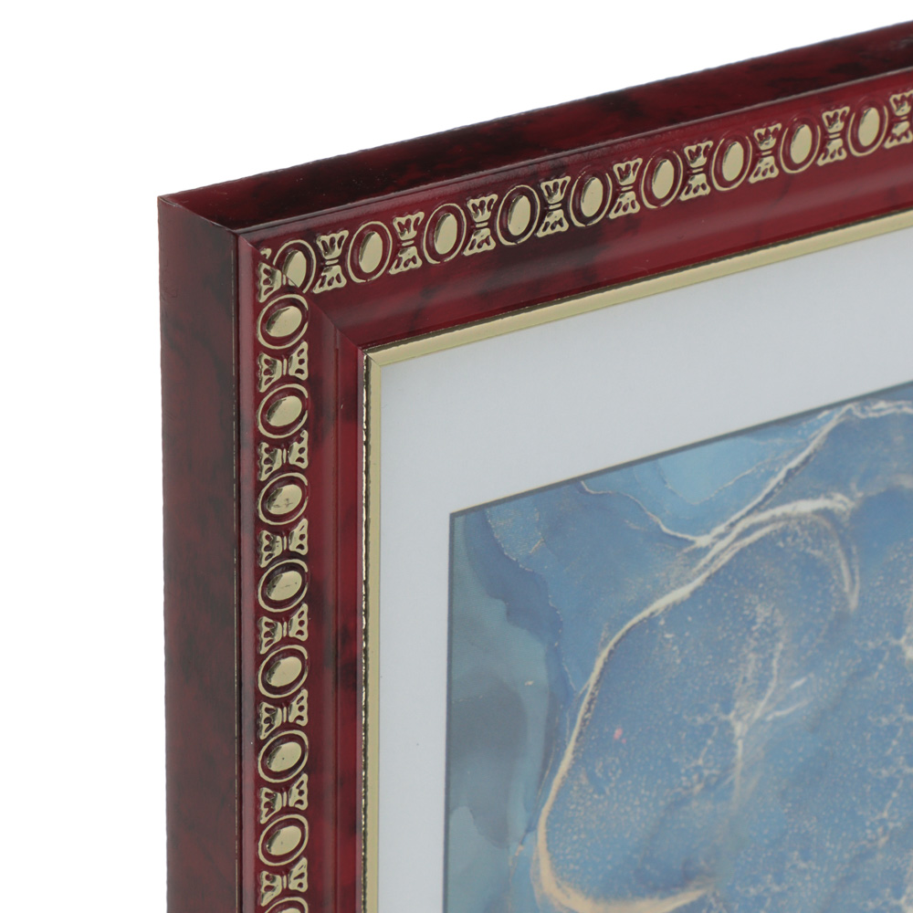 Фоторамка, 10x15 см, пластик, Камея красный мрамор - #3