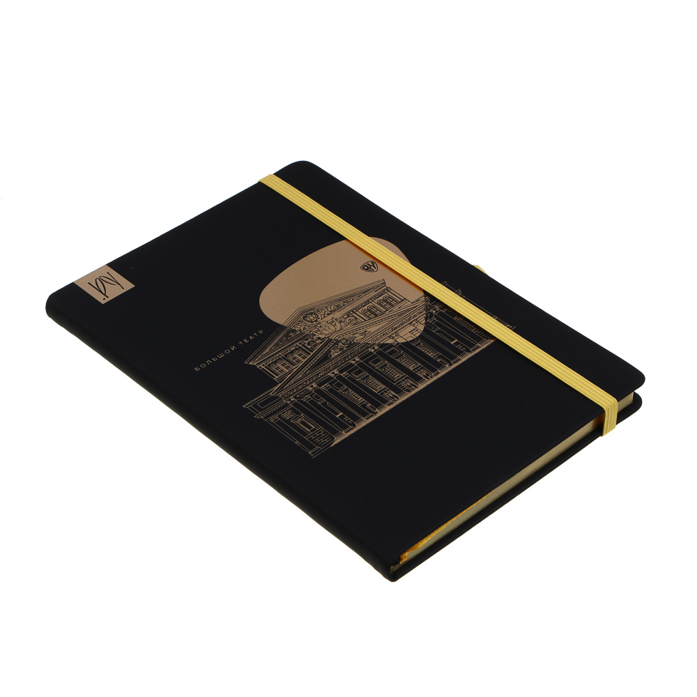 BY Бизнес - блокнот "Большой Театр" А5, 192 стр., твердая обл., фактурная иск.кожа, резинка, 2закл. - #4