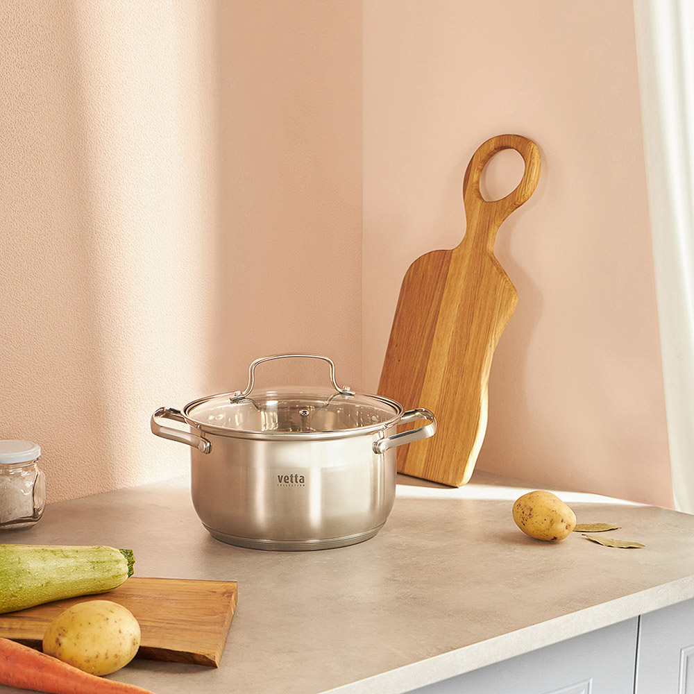VETTA Берн Кастрюля 20х12см. 3,5л. со стекл. крышкой, индукция - #10