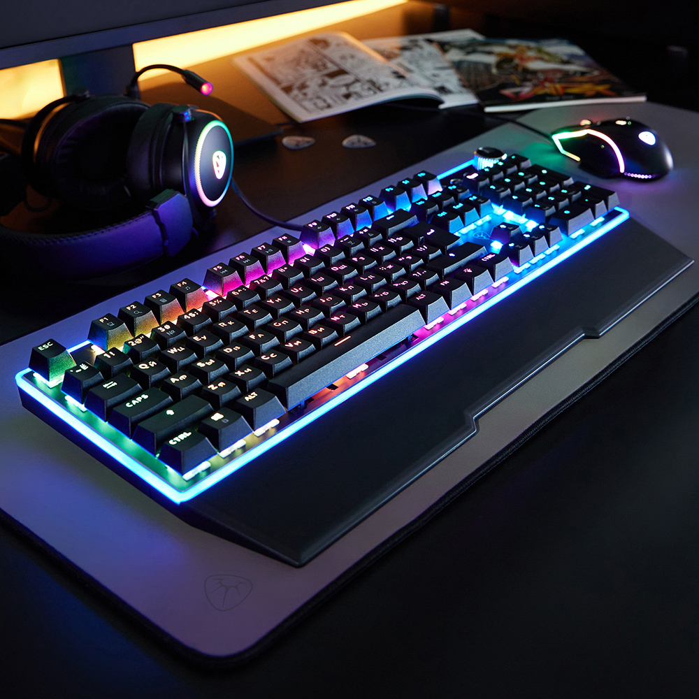 Игровая клавиатура проводная BY Pavez FULL SIZE ISO, мех., 108кл.,Outemu"Brown",RGB,2м,энкодер - #10
