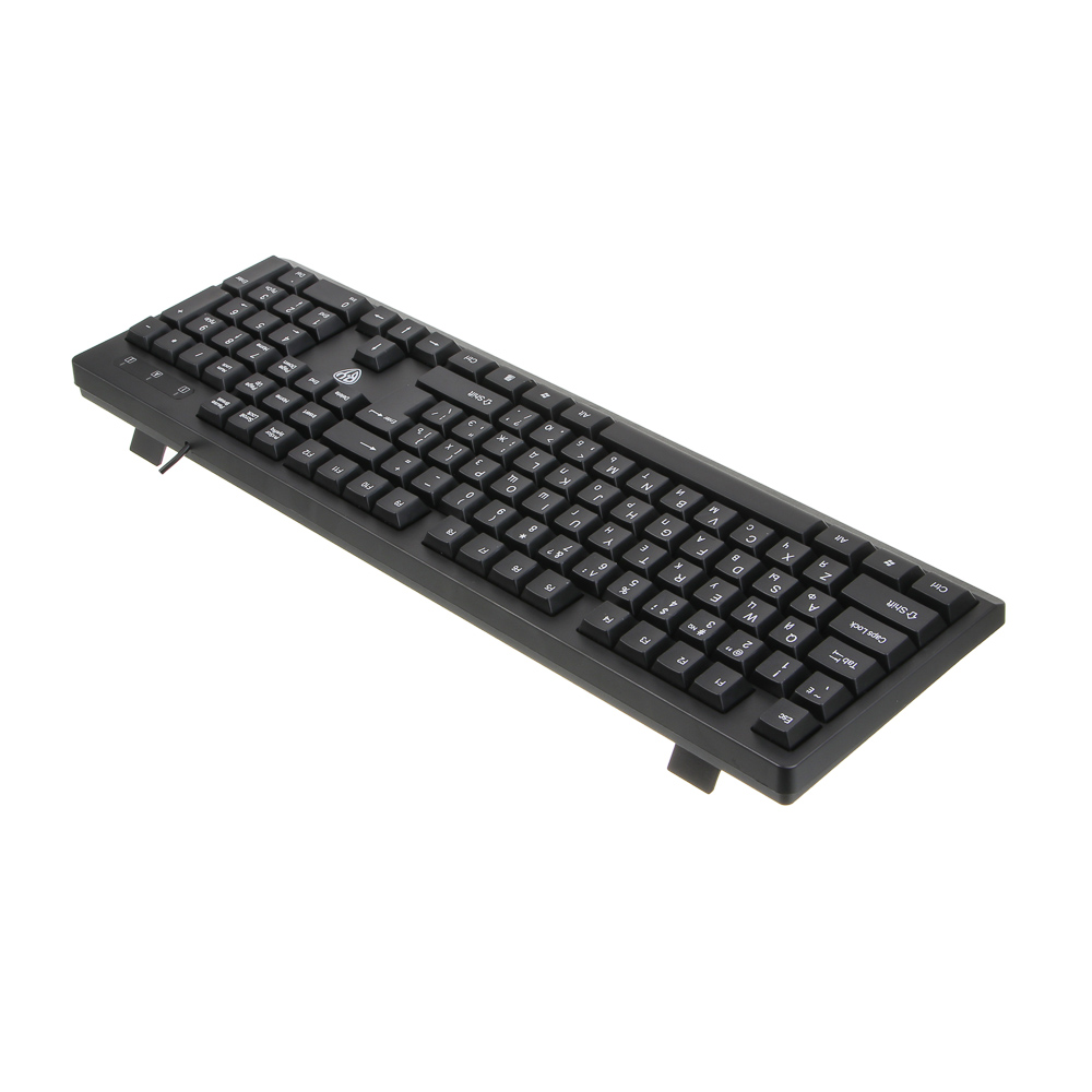 Клавиатура проводная BY PROMO, мембранная, 104кл., белая кириллица, USB, каб. 135см, черный - #7