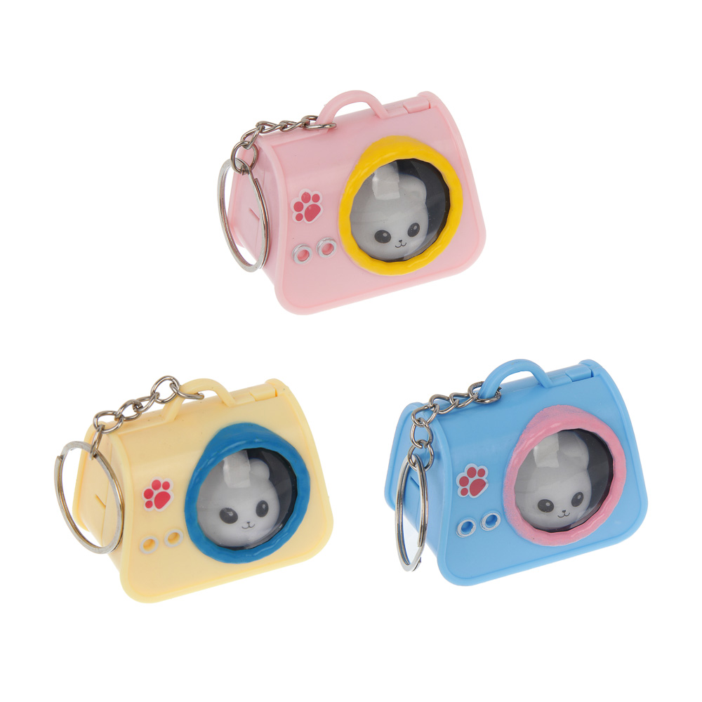 Игрушка брелок "Питомец в сумочке", ИГРОЛЕНД, ABS, 14х12 см, 3хAG10, 3 дизайна - #2