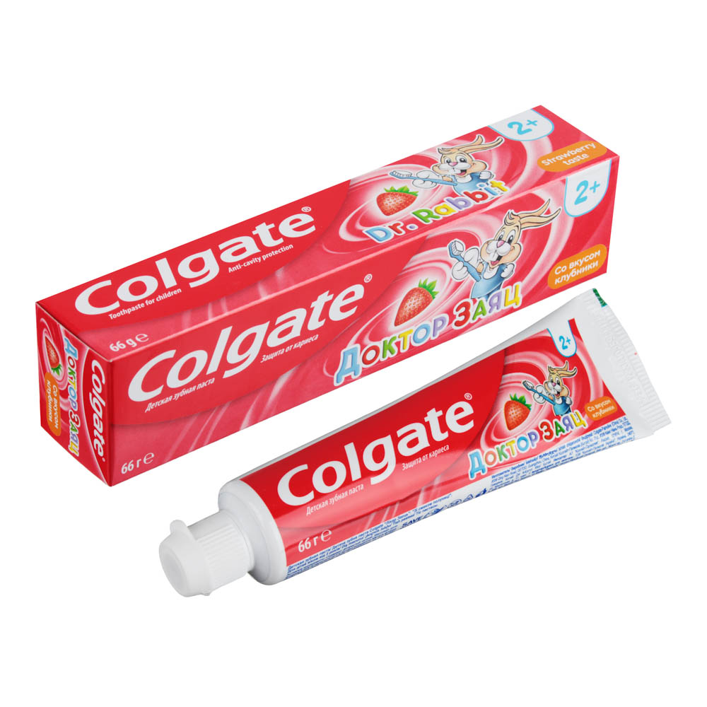 Зубная паста COLGATE Доктор Заяц вкус Клубники, 50 м купить с выгодой в  Галамарт