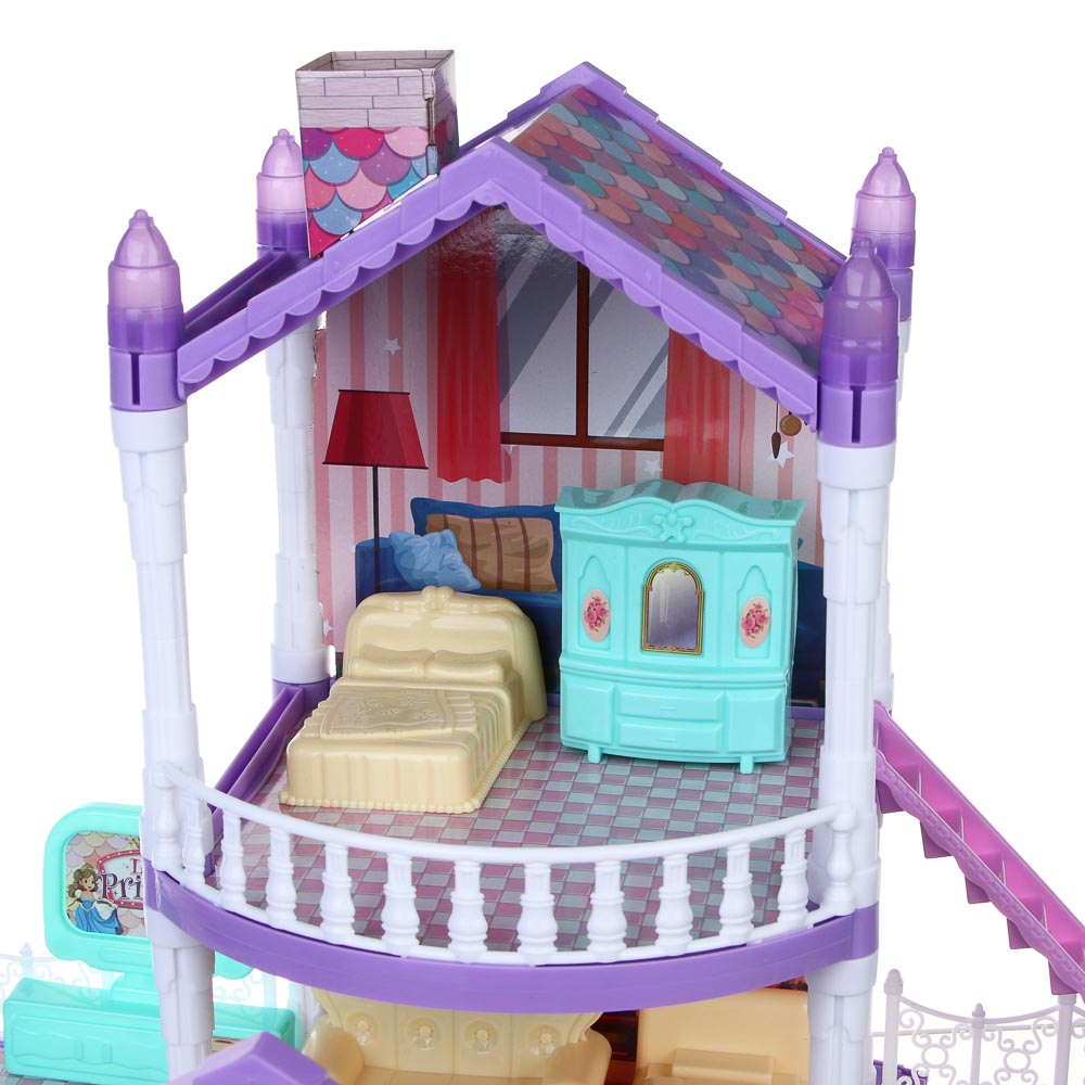 ИГРОЛЕНД Дом для куклы с акс., питомцами и куклой, 113 пред., ABS, PP, полиэстер, 30х8х23 см - #8