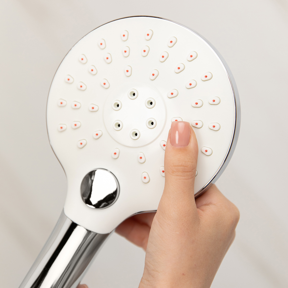 RAIN Лейка для душа, 3 режима, кнопка, 120мм, хром - #7