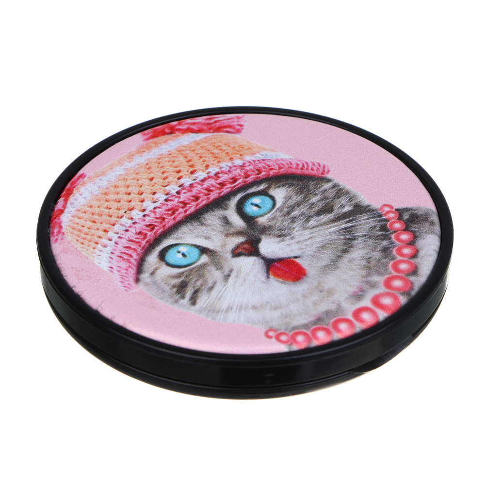 ЮНИLOOK Зеркало карманное, стекло, пластик, d6,8см, 10-12 дизайнов - #3