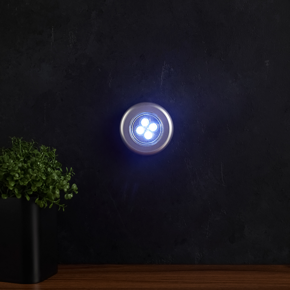 FORZA Светильник точечный нажимной, 6,5см, 3xААА, 4 LED, пластик - #5