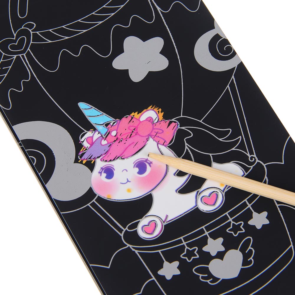 ХОББИХИТ Блокнот-гравюра с цветным фоном, 8 страниц, бумага, дерево, 8х19см, 4 дизайна - #7