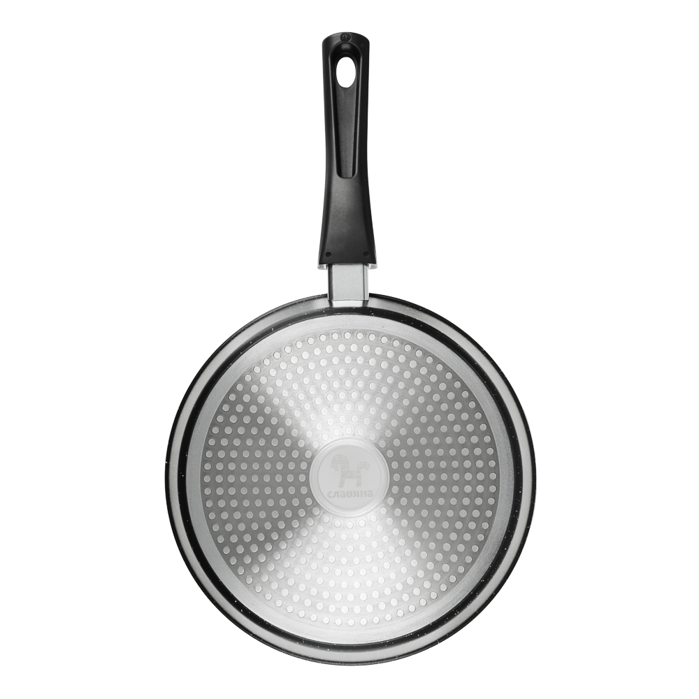 СЛАВЯНА Калина Сковорода литая глубокая d26см, антипригар.покрытие "мрамор", съемная ручка, индукция - #6