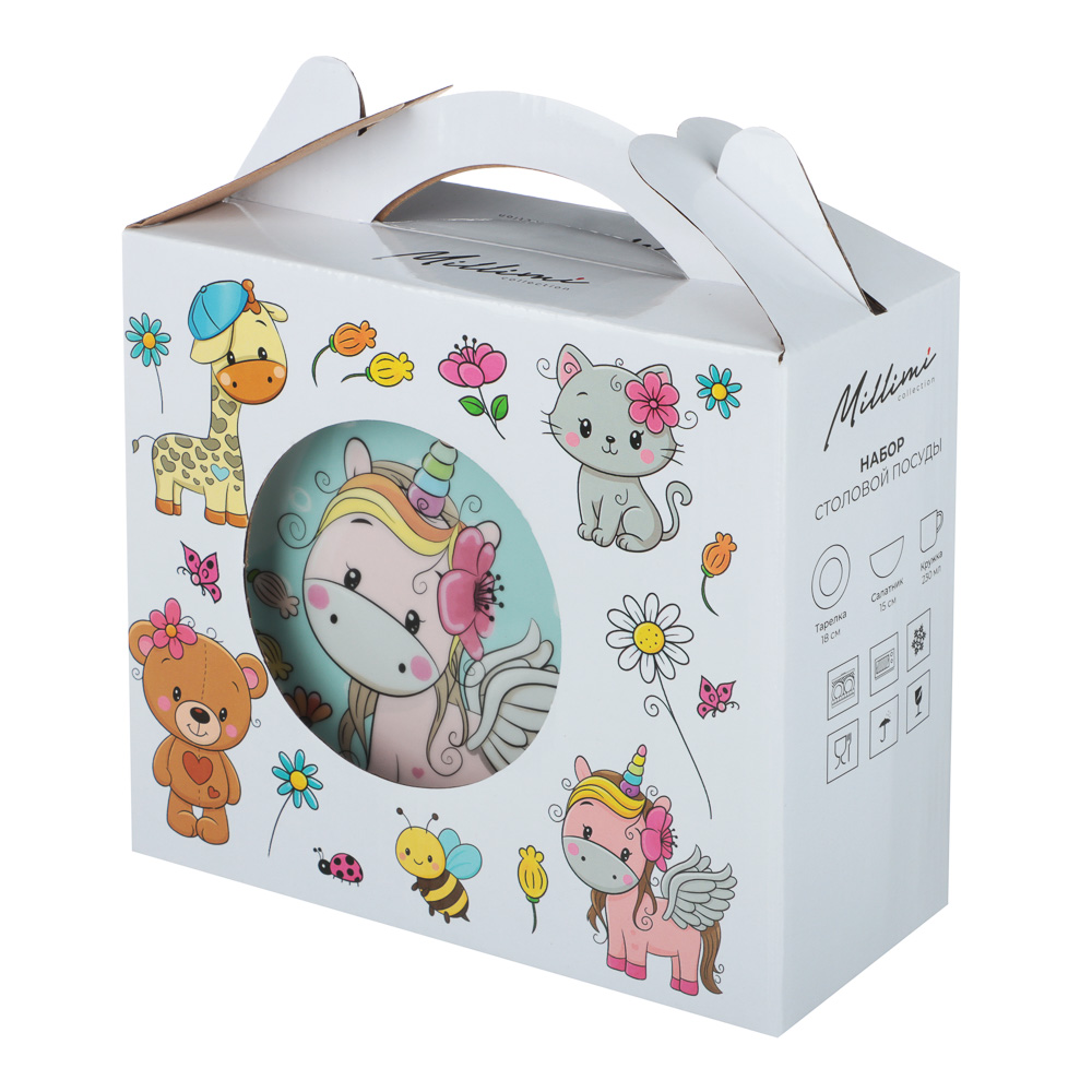 Набор посуды 3пр, тм MILLIMI Единорог, фарфор - #10