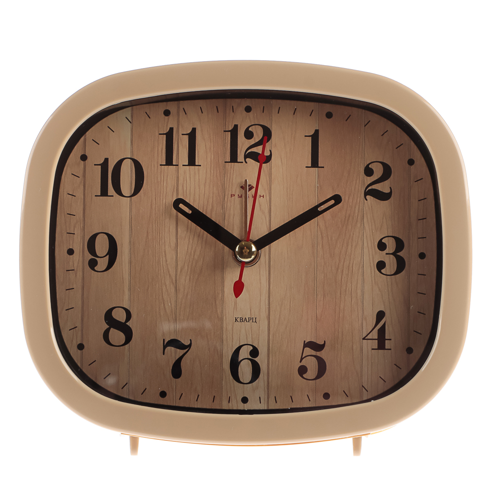 Будильник кварц, корпус бежевый "Дерево", арт.В5-005 - #1