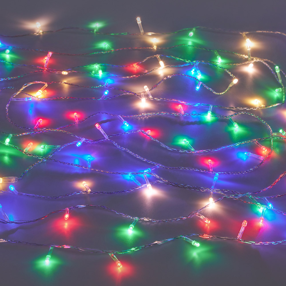 СНОУ БУМ Гирлянда эл. вьюн 14м, 180 LED,мультицвет, 8 реж, ПВХ прозрачный, 220В - #9