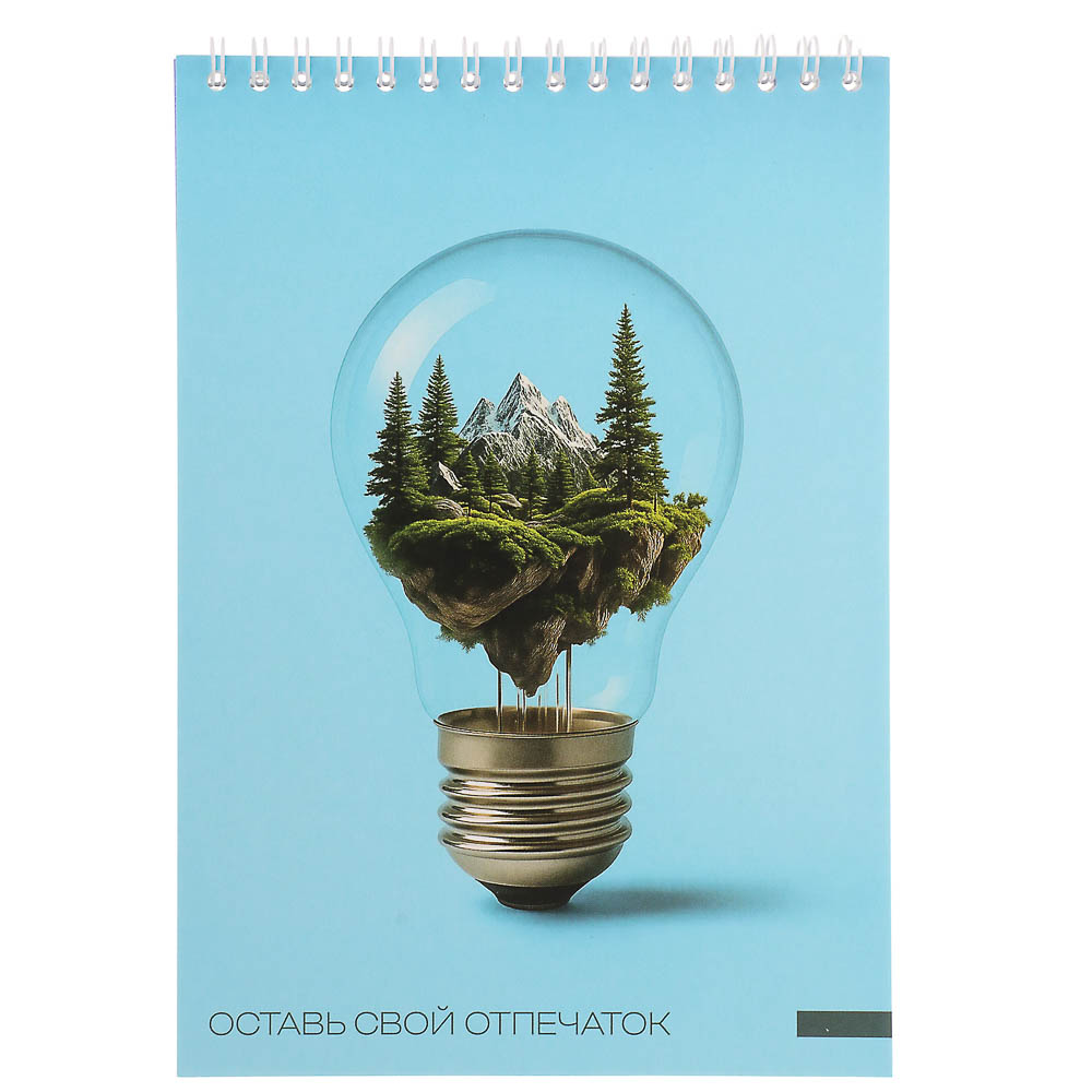 Блокнот А5, 40 листов, офсет, обложка картон, спираль, в клетку, 4 диз. - #10