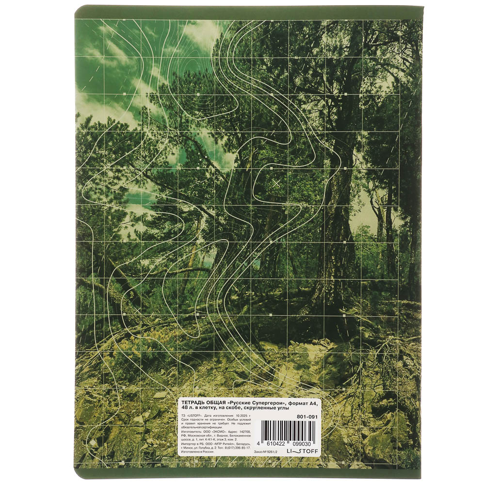 Тетрадь общая Русские Супергерои, формат А4, 48л. в клетку, на скобе, скругленные углы, в ассортим. - #11