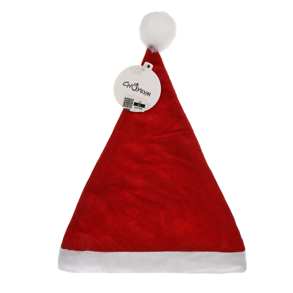 СНОУ БУМ Колпак новогодний, 28x36см, полиэстер, красный - #5