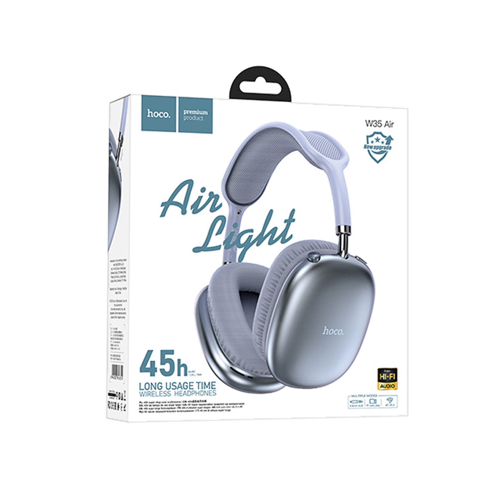Наушники беспроводные полноразмерные hoco. модель W35 Air, 400мАч, BT5.3, цвет: синий - #2