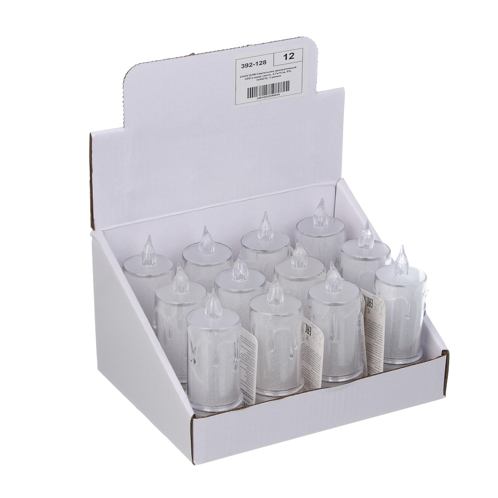 СНОУ БУМ Светильник декоративный LED в виде свечи, 4,7x11см, PS, 3хAG10, 1 режим - #6