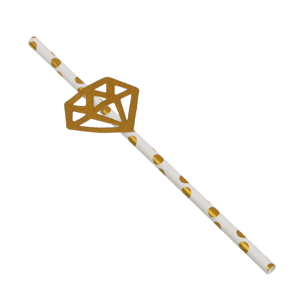 Набор трубочек для напитков "Бриллиант" тм Fntastic, 4 шт, бумага, глиттер - #2