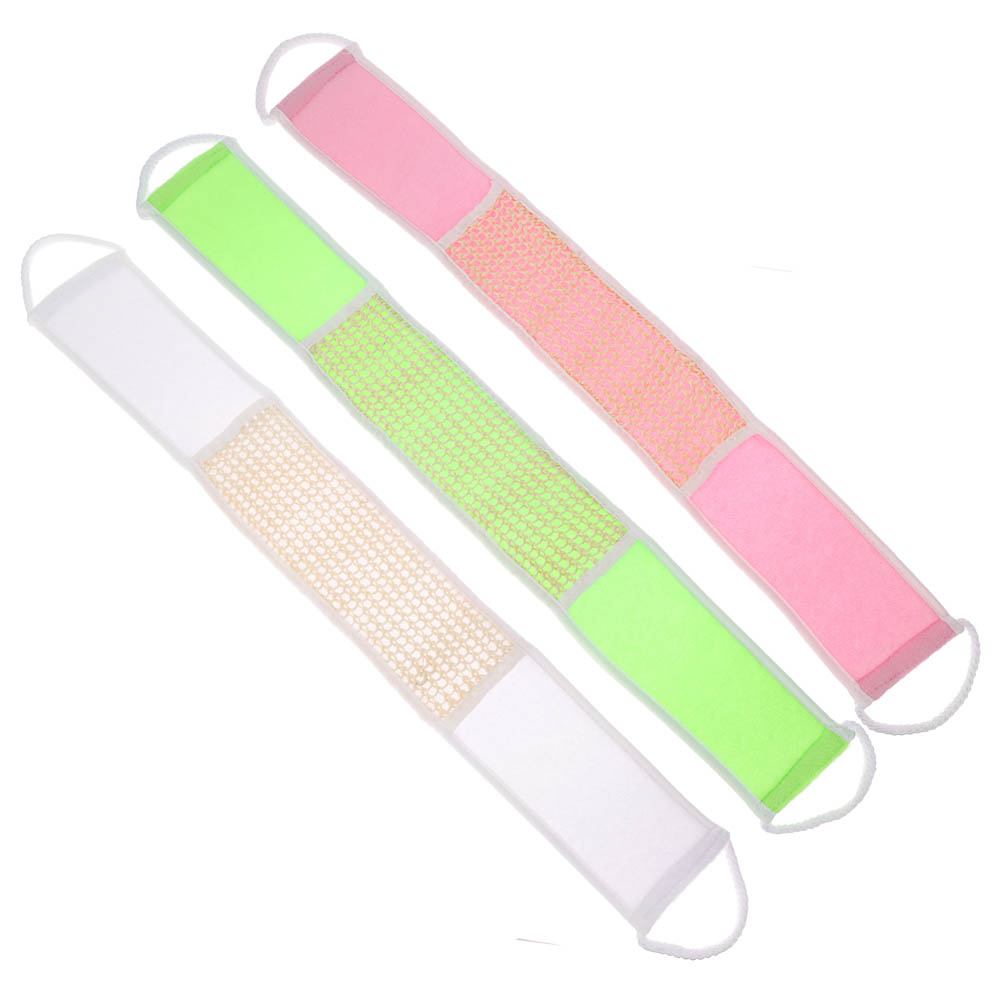 ЮL Мочалка лента банная с ручками с эффектом пилинга, сизаль, полиэстер, поролон, 68х10см, 3 цв. - #1