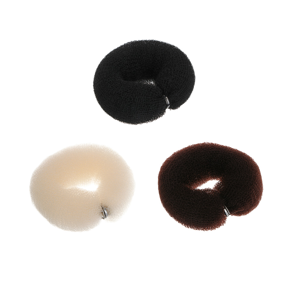 Валик для создания пучка на кнопке, тм ЮНИLOOK, 16-18см, диаметр 4см, нейлон, 3 цвета, #14 - #1