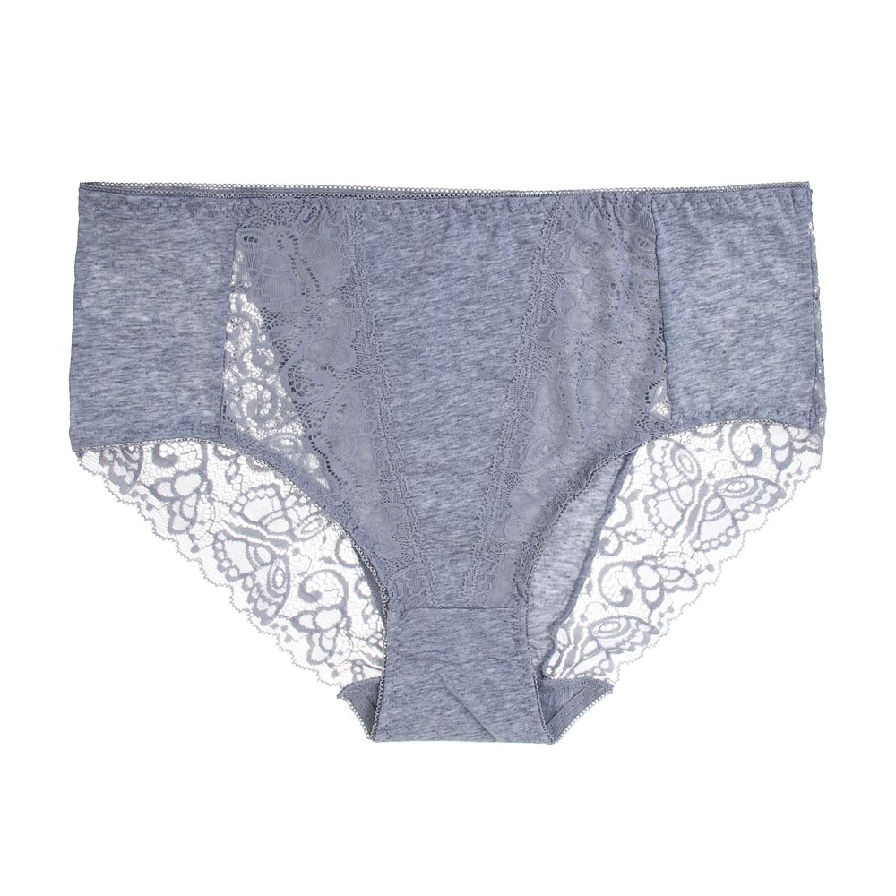 GALANTE Трусы женские макси с кружевом, р.52, 95%хлопок, 5%спандекс, цв.серый, НБ25-16 - #1