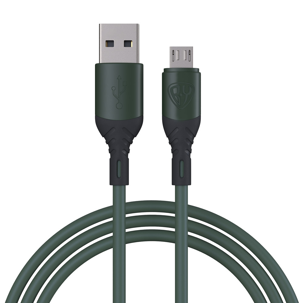 BY Кабель для зарядки Карнавал Micro USB, 1м, 2,4А, зеленый - #1