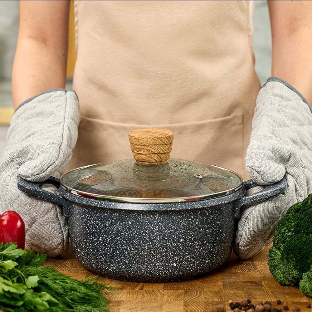 SATOSHI Брунико Наб.пос.10пр,а/пр.покр.:кастр+крышк.2,4 л; 4,3л; 6,4л ;ковш+крышк.1.4л;сков 24см;сот - #14