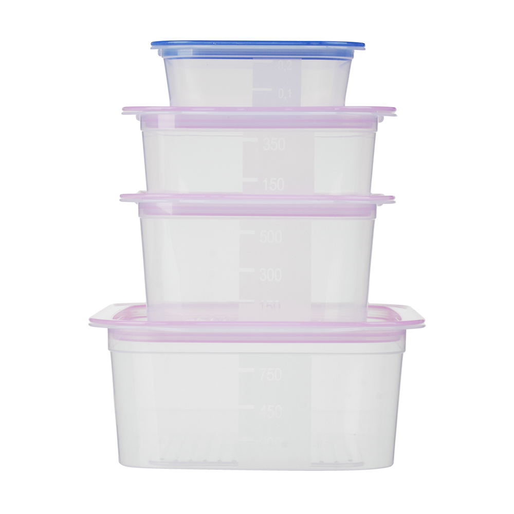 Набор контейнеров пищевых 16шт: 0,23л х 6шт, 0,49л х 5шт, 0,66л х 3шт, 1,1л х 2шт, пластик - #4