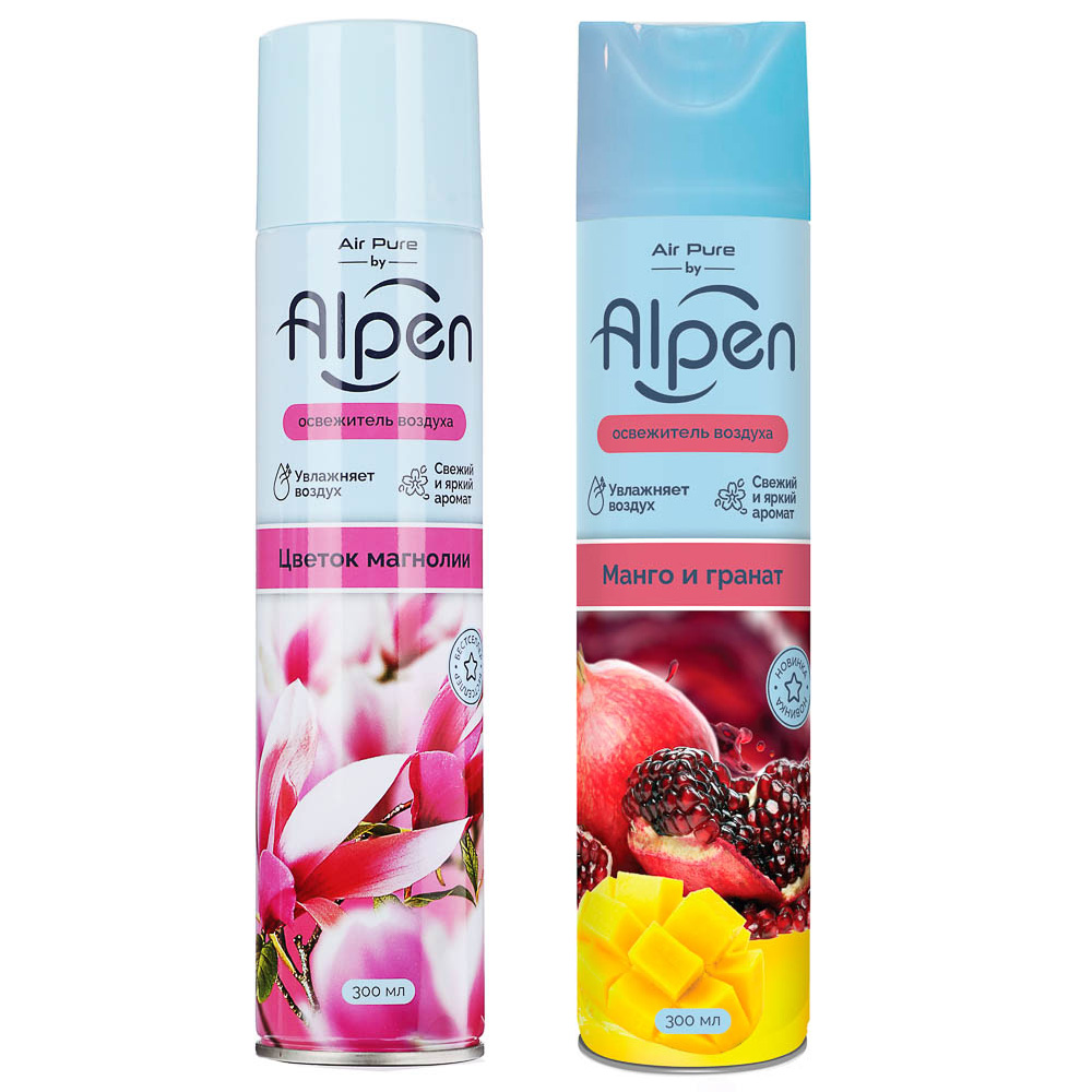 Освежитель воздуха Alpen Цветок магнолии/Манго и Гранат,ж/б,300 мл - #1