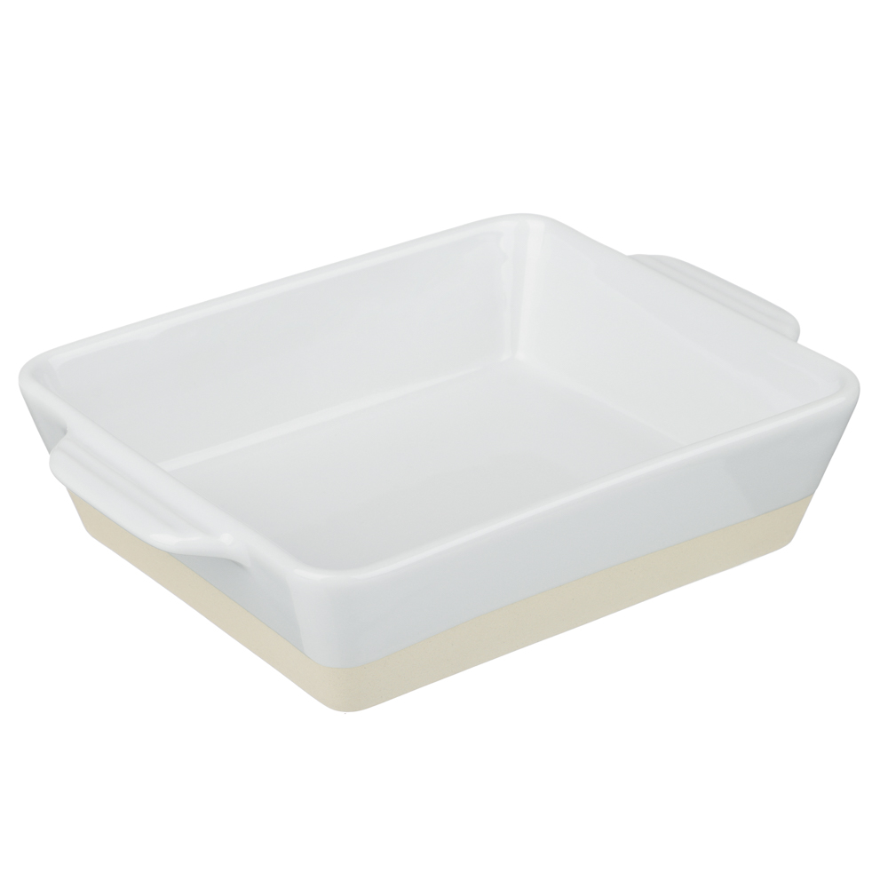 Форма для запекания и сервировки прямоугольная 22,9х16,5х5,3см тм MILLIMI белый, керамика - #1