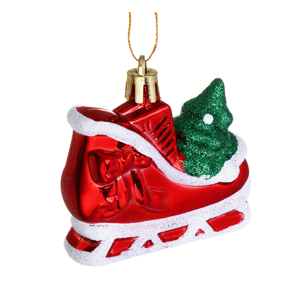 СНОУ БУМ Набор декоративных украшений "Сани" 2шт, 6,5x2,5x6,5см, пластик, арт.3 - #4