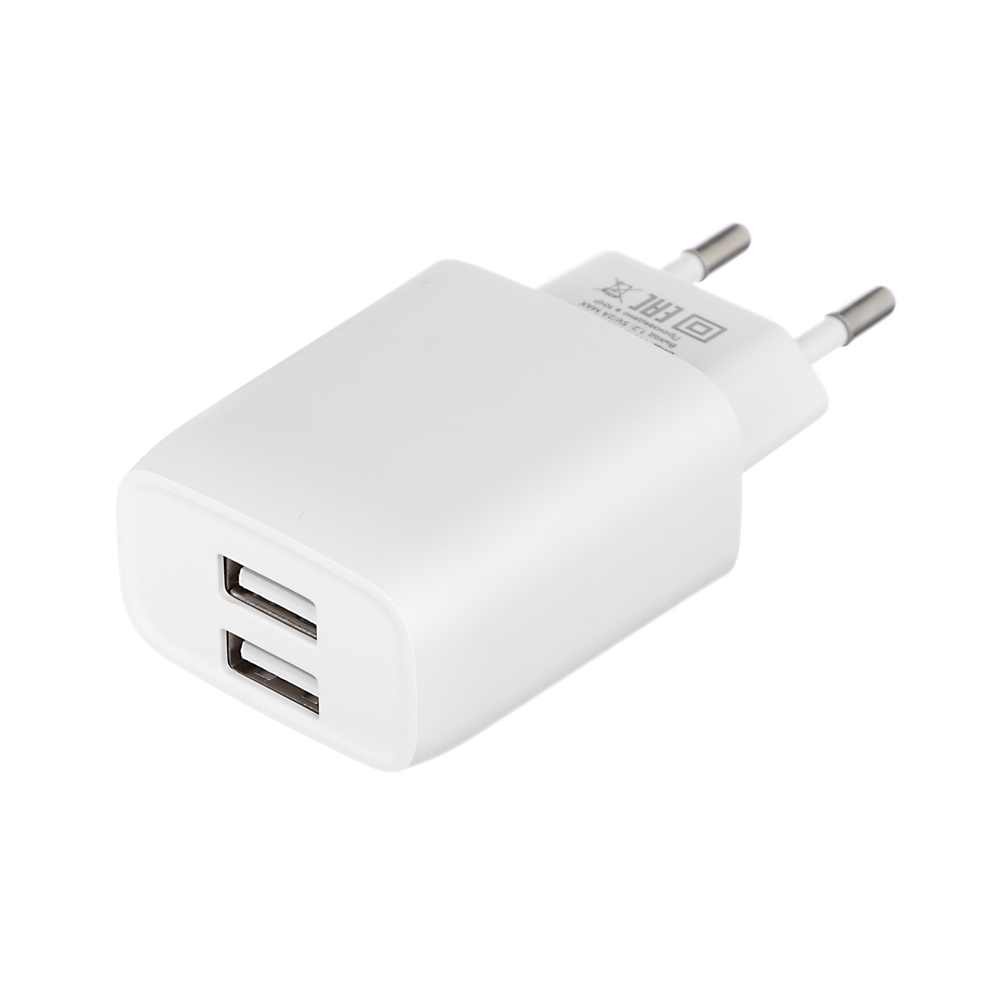 FORZA Сетевое зарядное устройство Стандарт, 2xUSB, 2А, 5В, Белый (916-218)