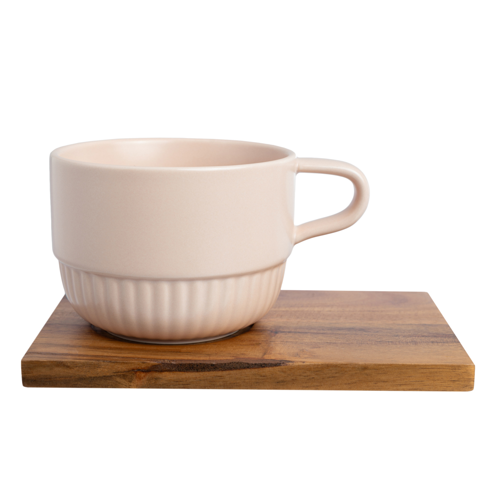 FLOMIK Чайная пара 250мл, 15х9,5х1см, фарфор, акация, розовый - #1