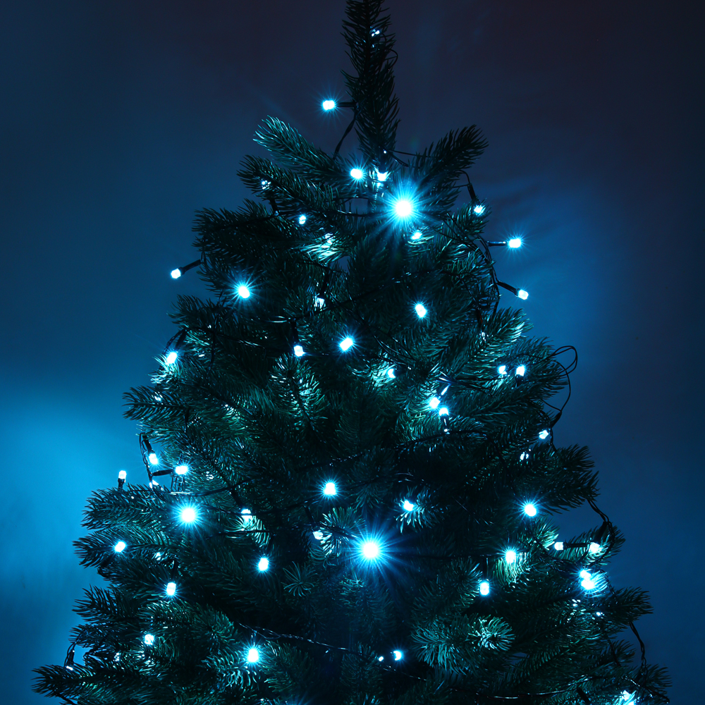 СНОУ БУМ Гирлянда эл. вьюн 20м, 200LED, аква, 8 режимов, ПВХ черный, 220В - #10