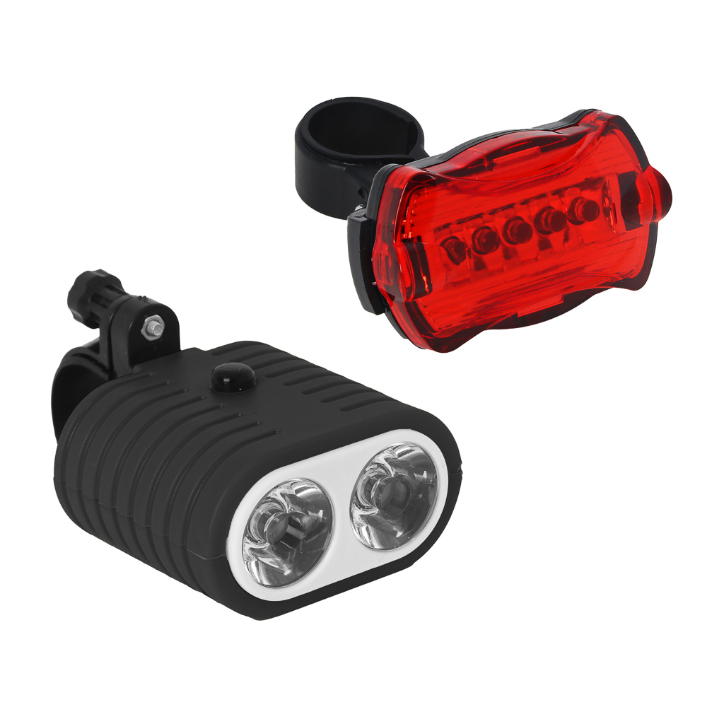 SILAPRO Набор фонарей 2шт (перед 6х5х3см,2LED,3 реж.,3хААА; задний 6см;5LED,7 реж.,2хААА), пластик - #3