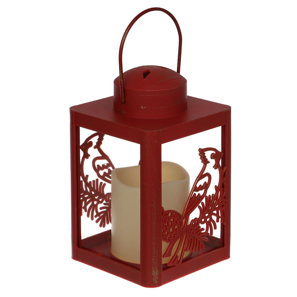 Светильник декоративный LED в виде фонаря тм СНОУ БУМ, 10x10x17 см, ABS, PP, стекло, 3xAAA, арт.2 - #1