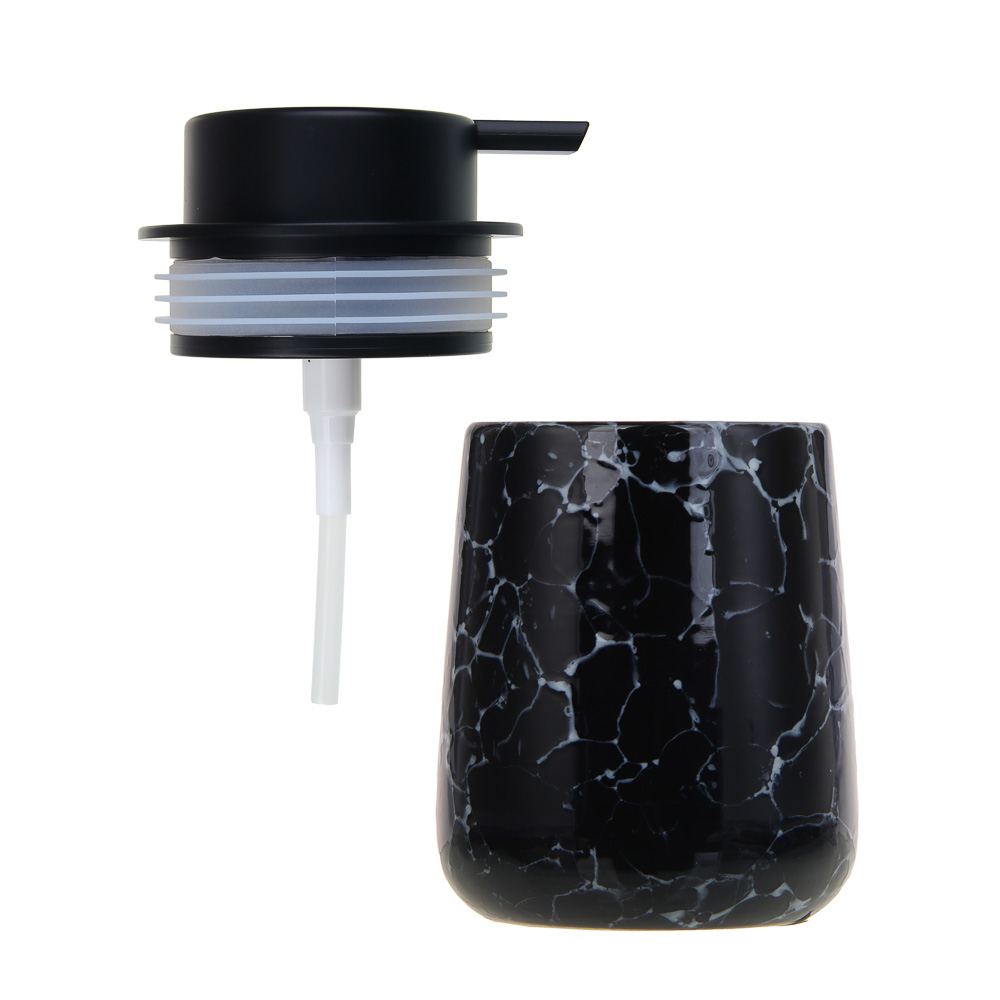 VETTA Дозатор для жидкого мыла, 320 мл, 13x9x9 см, керамика, "Космос", мрамор черный - #3