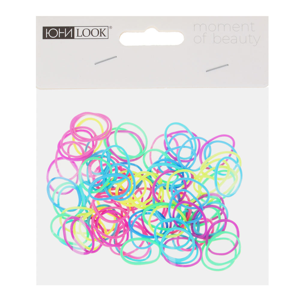 Резинки для волос ЮНИLOOK 95-100шт, d1,5см, силикон, 4 цвета, ACS-59 - #4
