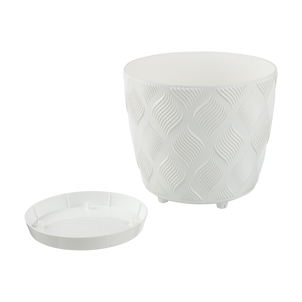 Горшок для цветов с поддоном "Мираж" 3,7л, d19,5см, цв.белый - #3