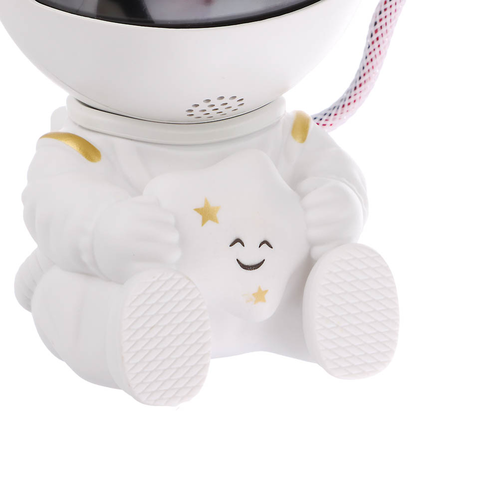 Светильник-ночник проектор неба BY Космонавт, 5W, пульт ДУ, USB, 9x8x13см, пластик, белый - #4